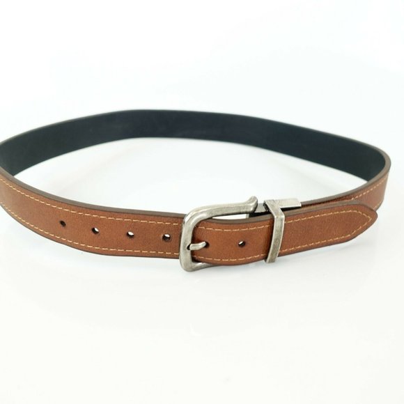 COLUMBIA Belt Men's Leather Brown Classic MEDIUM‎ Work Frame Silver Buckle - Picture 1 of 9